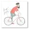 Designart - Hipster Man On A Bicycle - Children's Art Canvas Wall Art Print